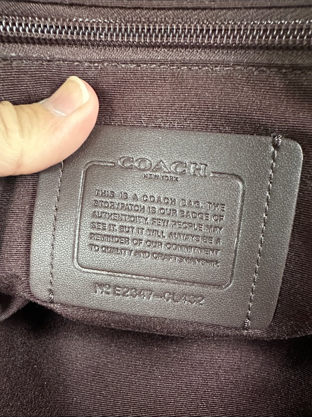 Coach Brown Signature Canvas Messenger Bag with Purple Trim - Picture 3 of 13